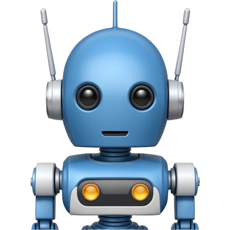 tête de robot cosmonaute bleu et blanc avec une antenne emoji