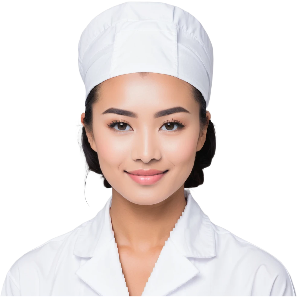 An esthetician providing facial treatments, wearing a white uniform emoji