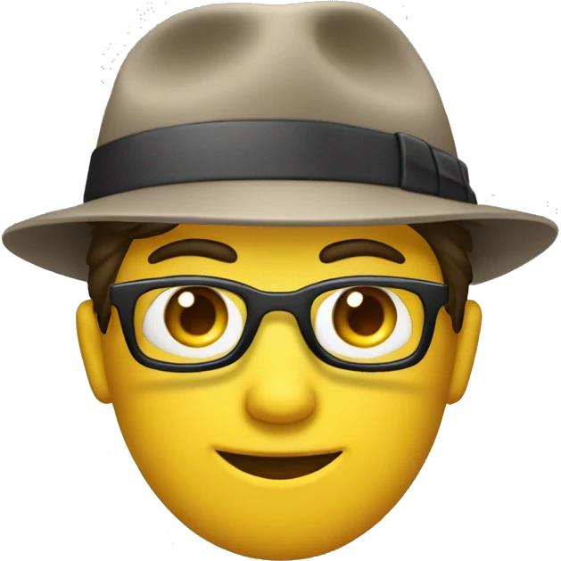 Detective con lentes oscuros, y gorra emoji