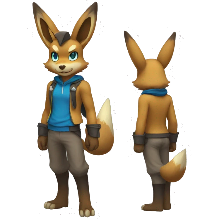 Lucario-Eevee full body emoji