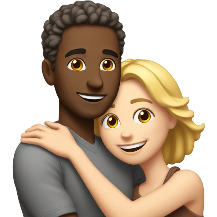 Hyper love WHITE man white woman emoji