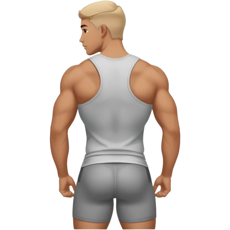 guy working out glutes with shirt on from the back emoji