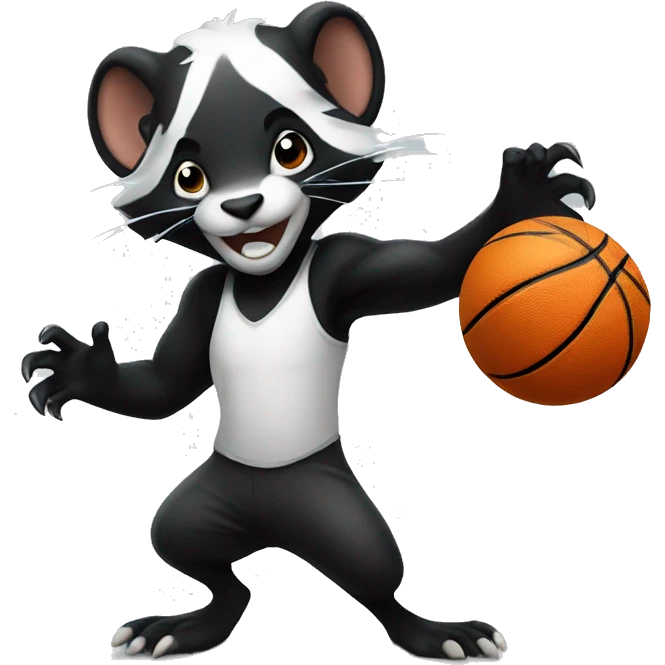 skunk playing basketball emoji