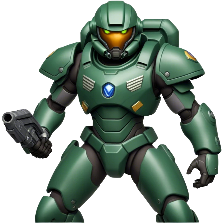 Cinematic Realistic StarCraft Terran Marine Portrait, captured in a dynamic, battle-ready stance, with every muscle defined beneath intricately detailed tactical armor in consistent dark green and grey. His steely eyes and resolute posture, rendered with dynamic, high-contrast lighting, exude raw power and relentless focus, high shine, evoking the epic spirit of a Terran Marine in combat. emoji