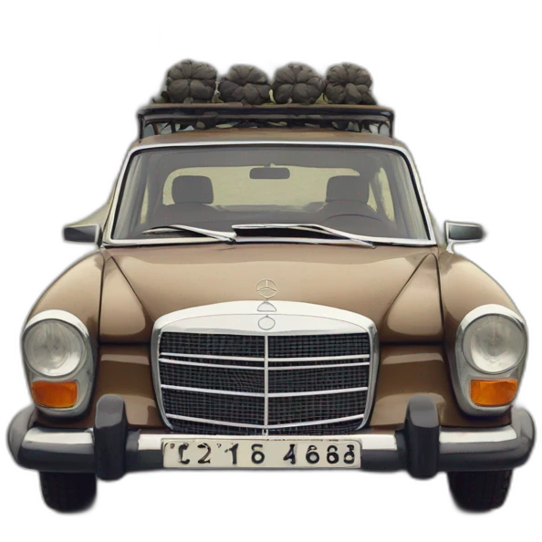 trip around galicia in a old mercedes benz w115 percebes emoji