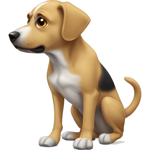Dog sniffing feet emoji