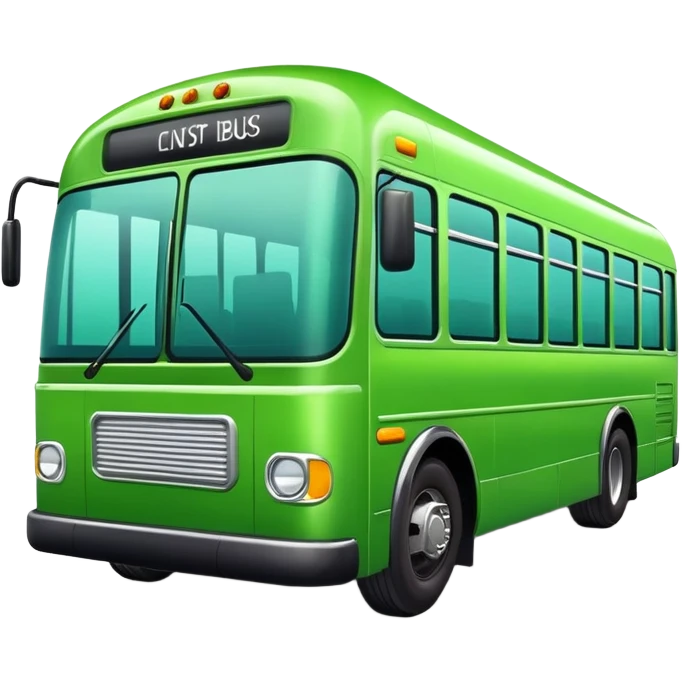 bright green city bus emoji