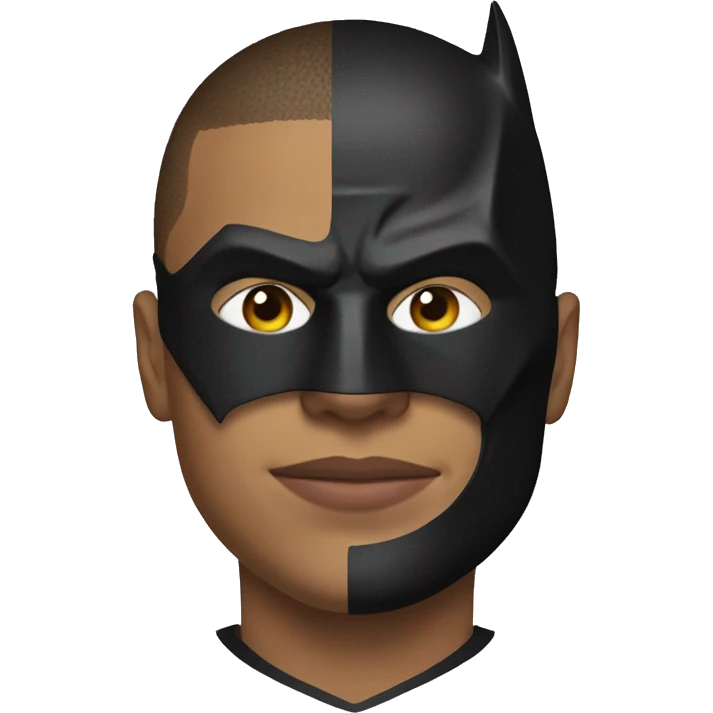 Kylian Mbappe with the mask of Batman emoji