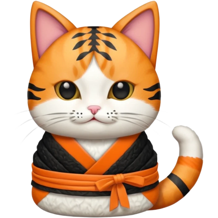 cat dressed as sushi for halloween emoji