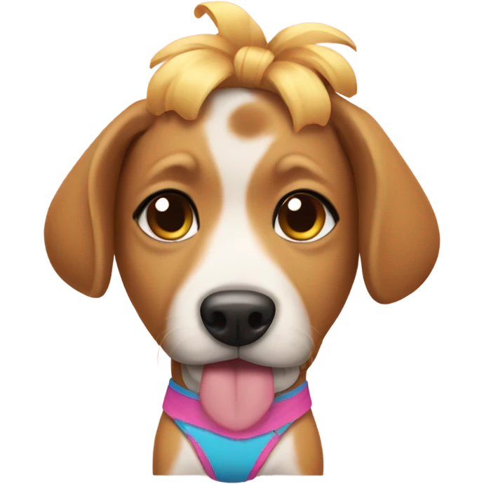 dog wearing a bikini emoji