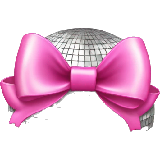 Disco ball with a pink bow emoji