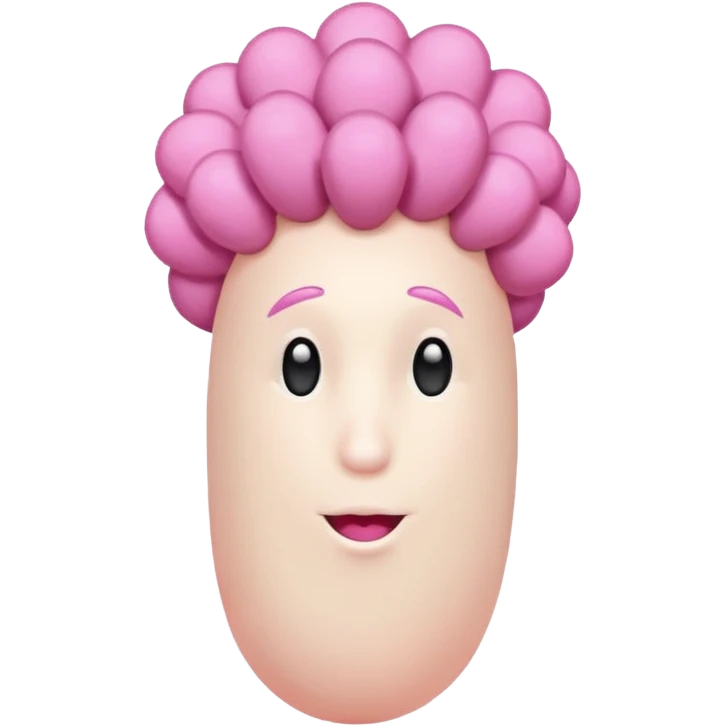 hand on big penis with pink tip and hair balls emoji