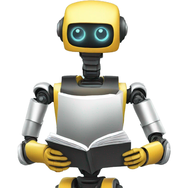 robot reading magazine emoji
