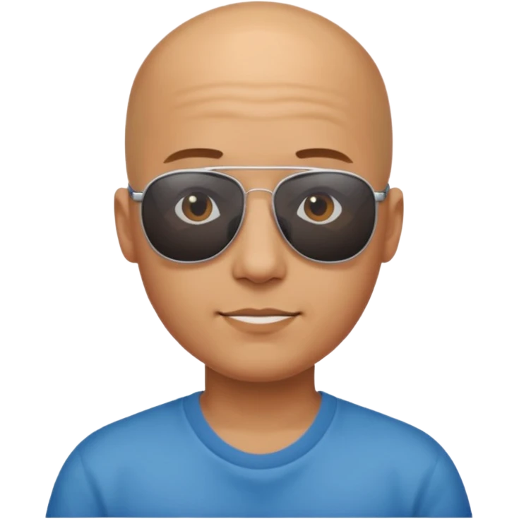 Bald boy in sunglasses  emoji