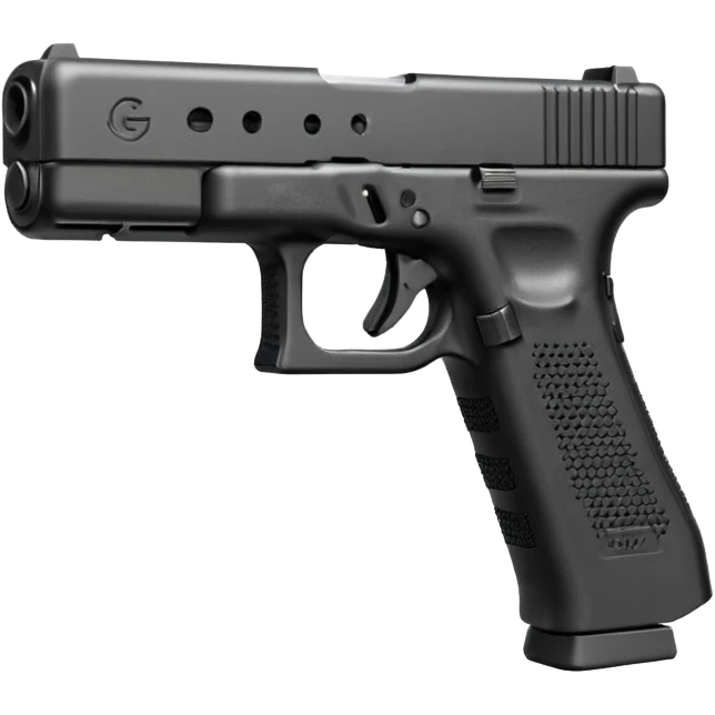 Glock 17 with an extended magazine and a clear legible engraving "N Block 17" emoji