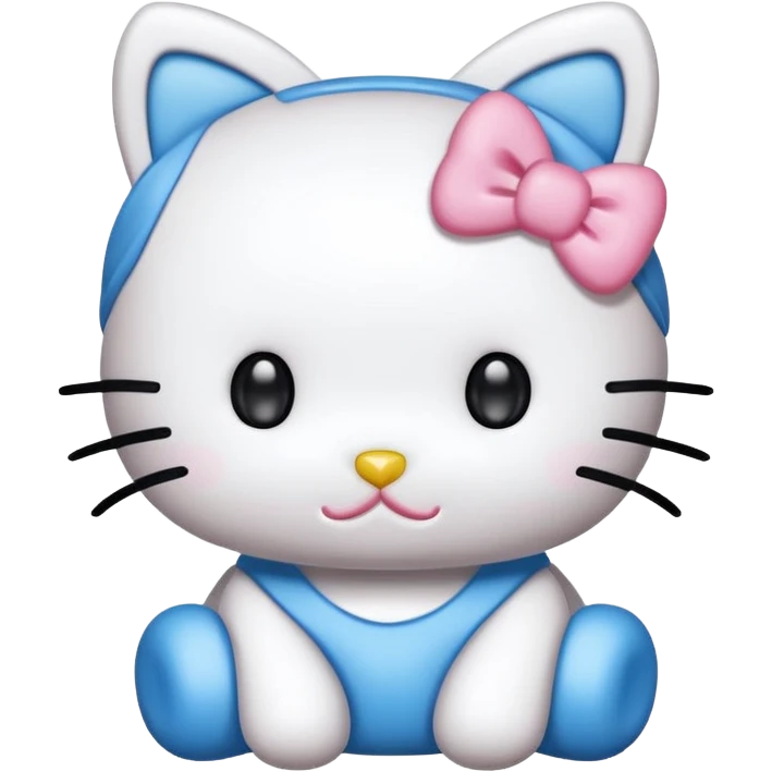 Hello kitty con un moño azul muy cute emoji