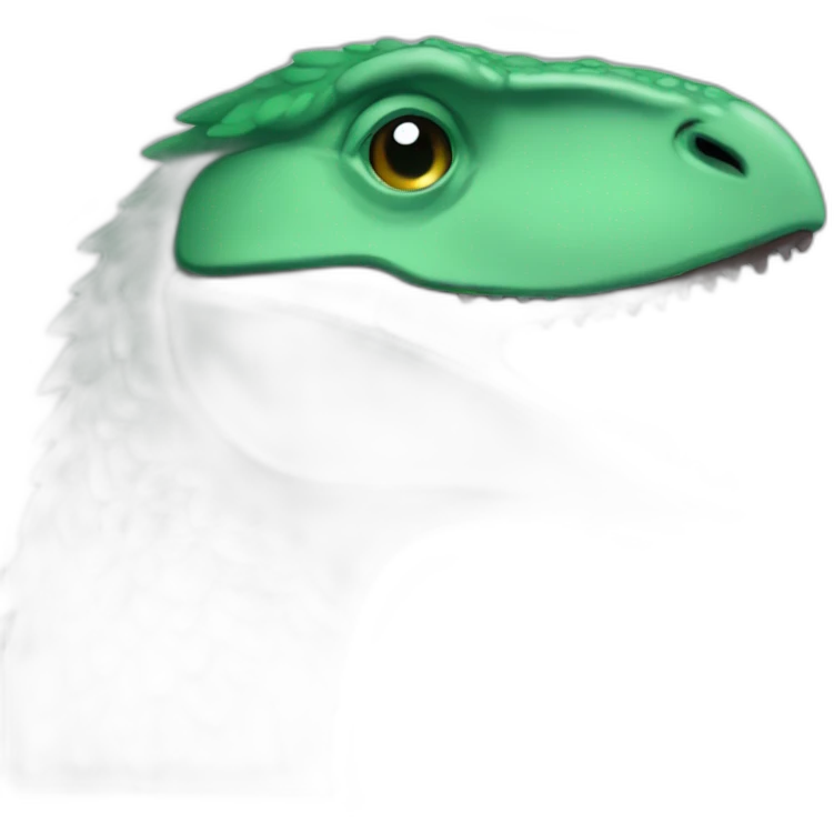 green raptor head closed eyes emoji