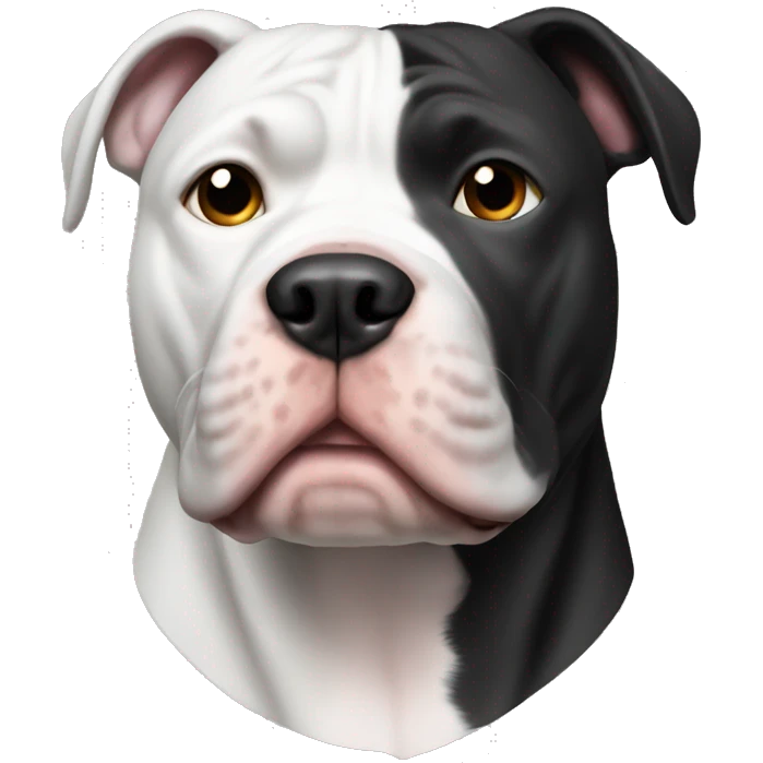 Pitbull black with white chest  emoji