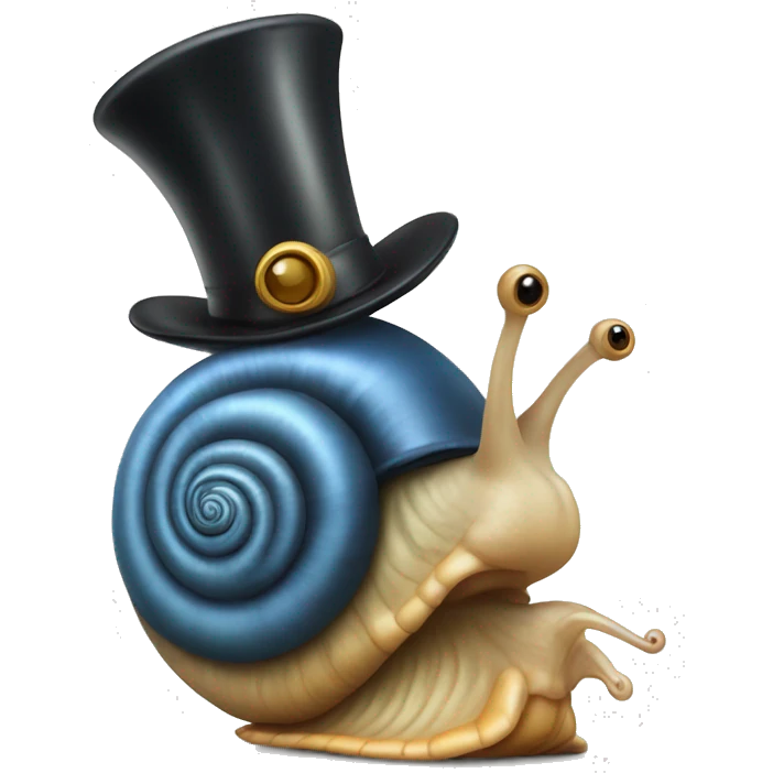 snail with a tophat emoji