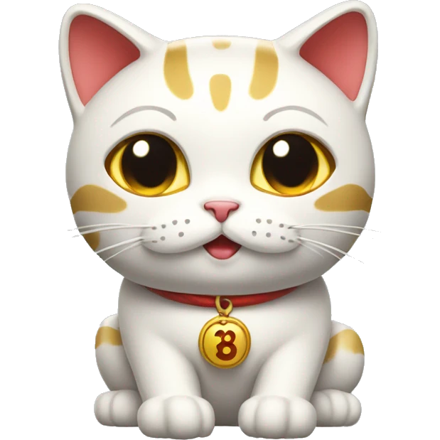 lucky cat with the number thirteen emoji