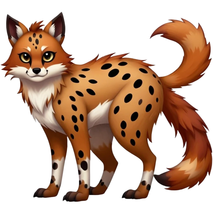 edgy badass cool Falvie-Fionbri-creature-fursona, full body, with random markings emoji