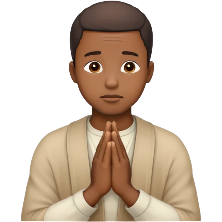 Black man praying  emoji