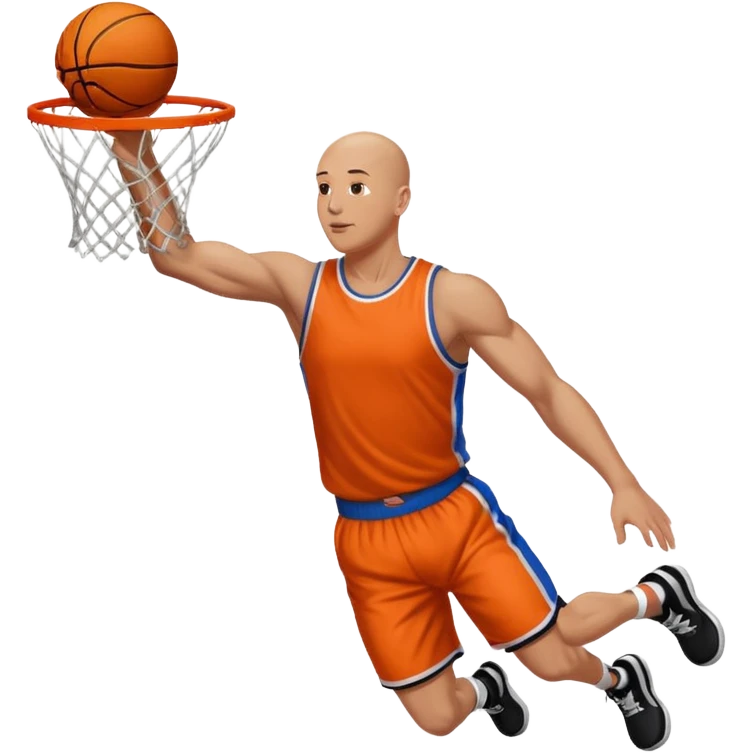 bald guy dunking basketball emoji