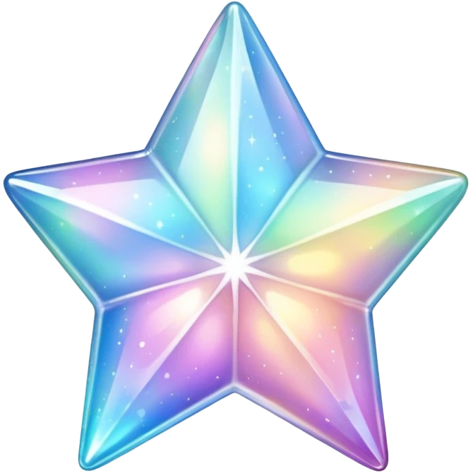 Sparkly glossy Pastel iridescent glass crystal estrella emoji