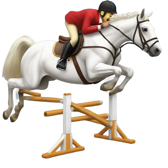 Horse jumping over a jump emoji