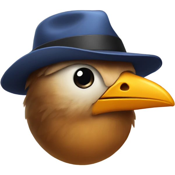 Bird wearing a hat emoji