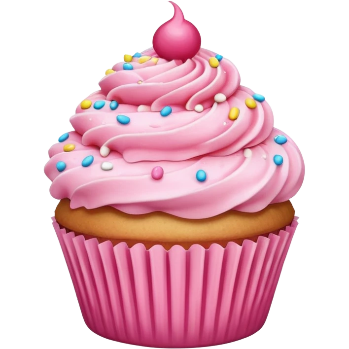 Cupcake with pink icing emoji