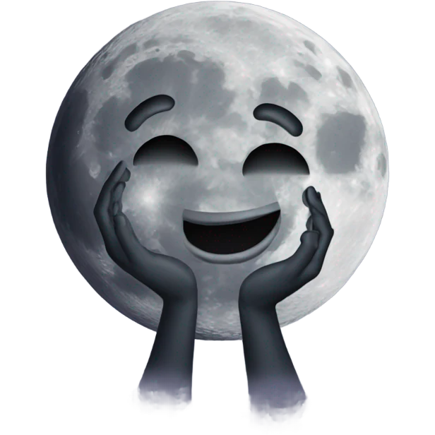moon with hands emoji