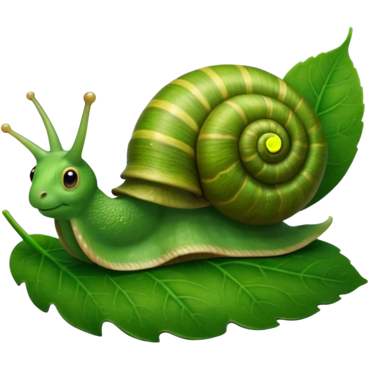 Snail with Long hair on leaf emoji