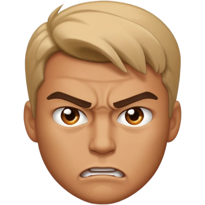 Handsome guy, angry emoji