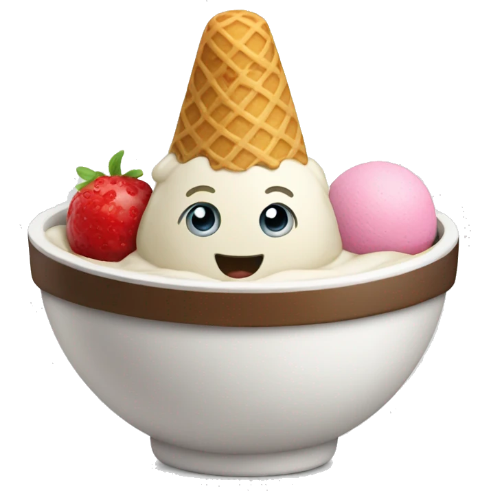 Ice cream in a bowl emoji