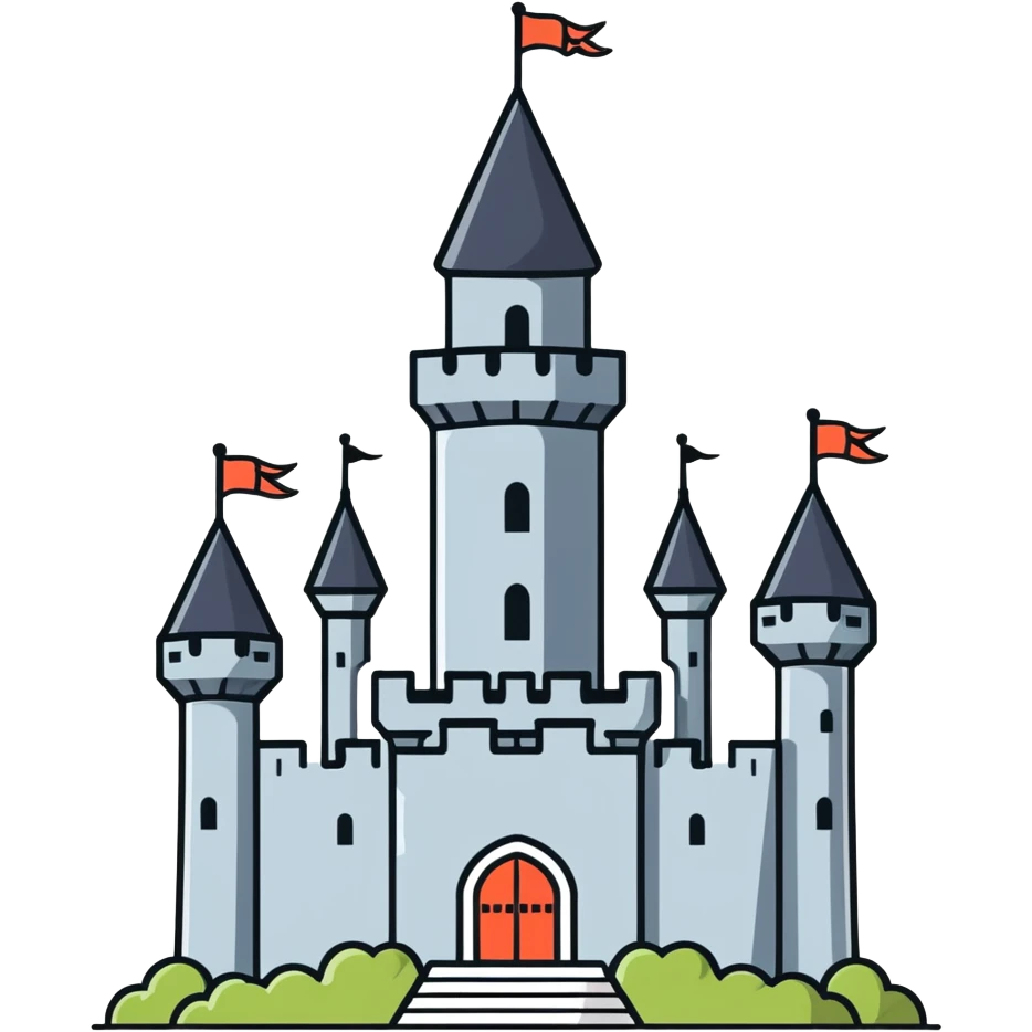 Castle turret in chrome  emoji