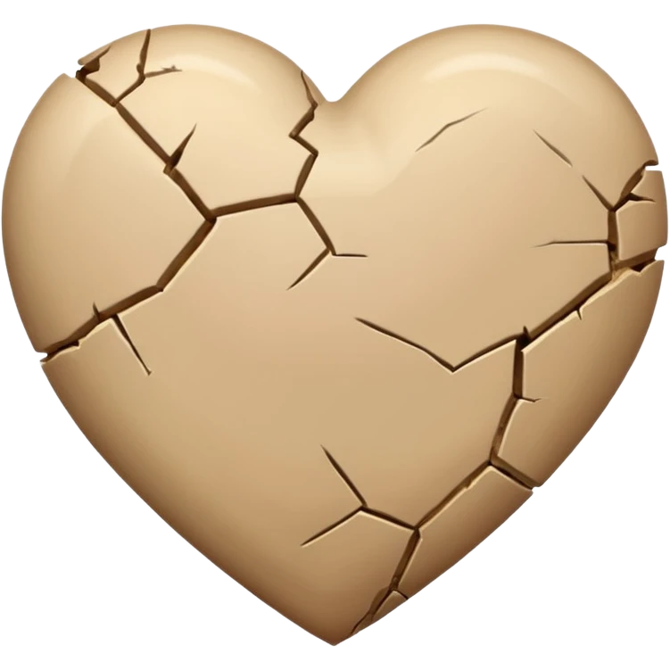 Beige heart with small crack emoji