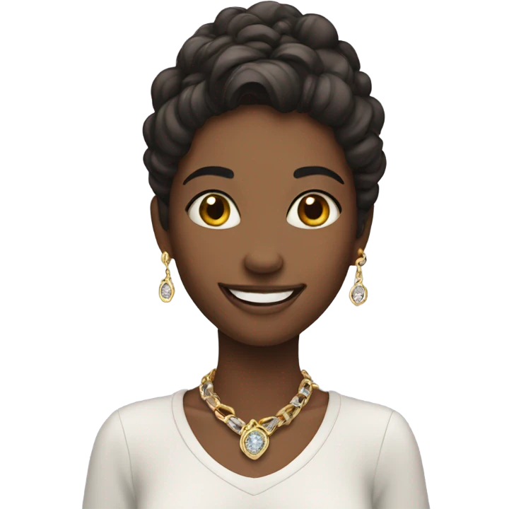 smiling girl with jewelry emoji