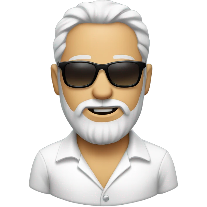 bearded man in white shirt @tony in sunglasses  emoji