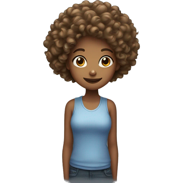 A girl with curly hair emoji