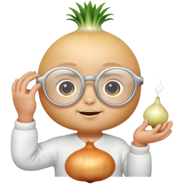 Baby onion adjusts glasses  emoji