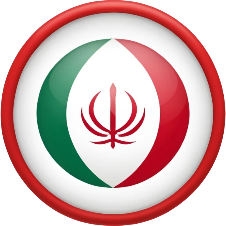 circle iranian flag green white and red  emoji