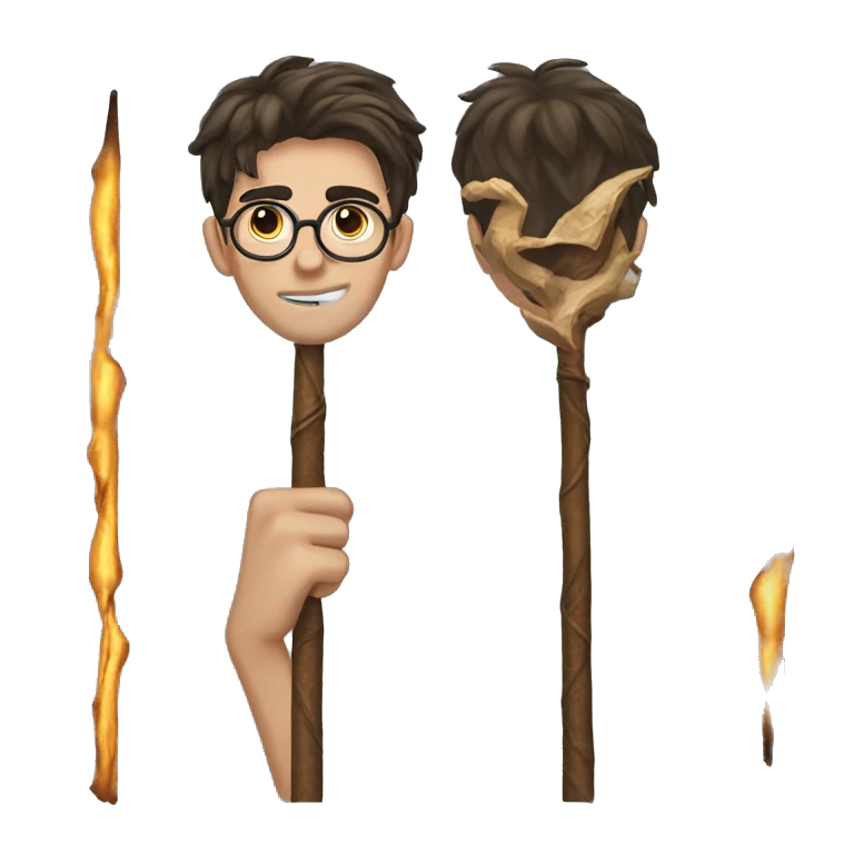 Give him a Harry Potter scar and wand emoji