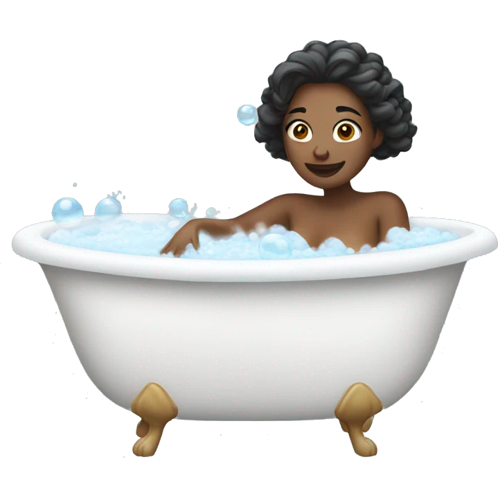woman taking a bubble bath emoji