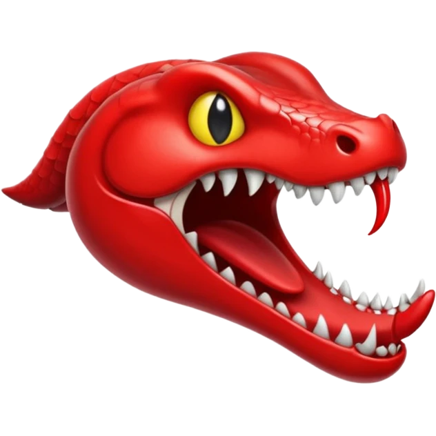 Forked serpent tongue emerging from shadowed mouth, seductive and threatening emoji