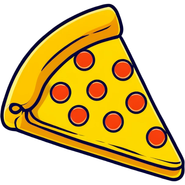 shiny golden pizza slice with gold toppings emoji