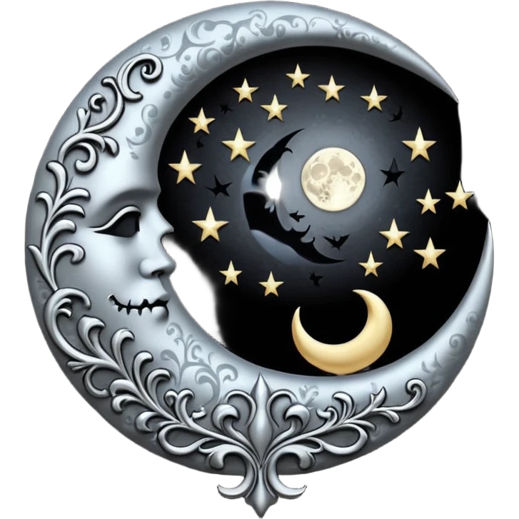 Gothic damask moon emoji