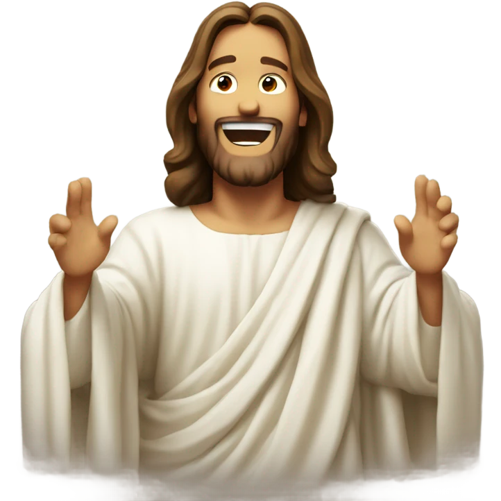 Jesus Christ reacting happily emoji