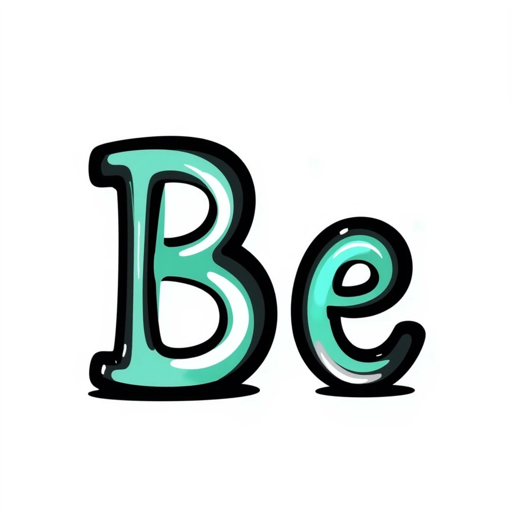 Cyrillic capital letter Б (Be) with bright neon glowing effect emoji