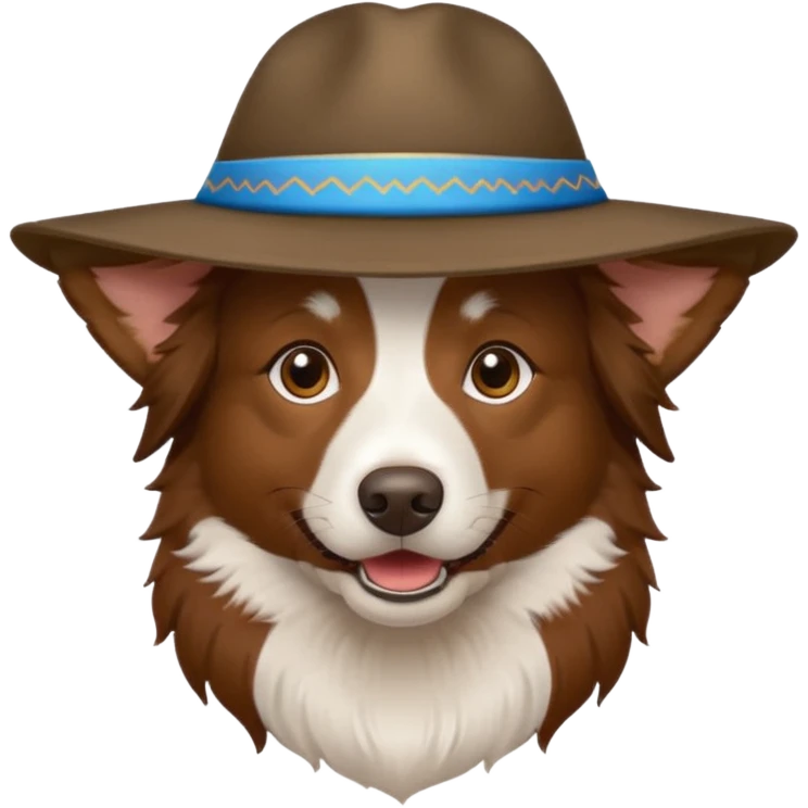 brown border collie with Uyghur hat emoji